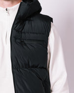 Black Pocket Detail Hooded Gilet