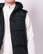 Black Pocket Detail Hooded Gilet