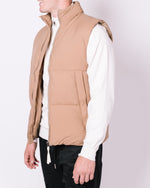 Camel Quilted Pocket Detail Gilet