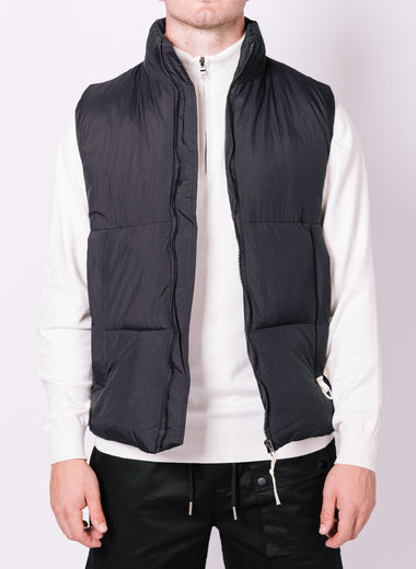 Black Quilted Pocket Detail Gilet