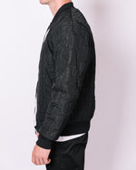 Black Patterned Reversible Bomber