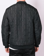 Black Patterned Reversible Bomber