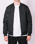 Black Patterned Reversible Bomber