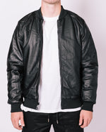 Black Patterned Reversible Bomber