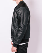 Black Patterned Reversible Bomber