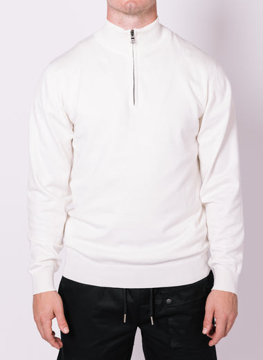 White Half Zip Jumper