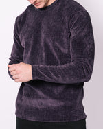 Navy Ribbed Knit Long Sleeve T-Shirt