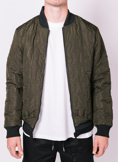 Khaki Patterned Reversible Jacket