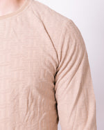 Beige Patterned Long Sleeve Top