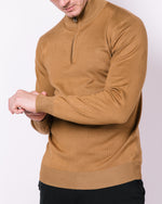 Camel Half Zip Jumper