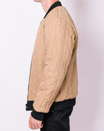 Beige Patterned Reversible Bomber