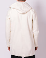 Cream Button Up Hooded Coat