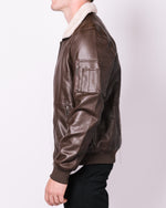 Brown Fur Collar Aviator Jacket