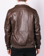 Brown Fur Collar Aviator Jacket