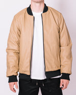 Beige Patterned Reversible Bomber