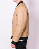 Beige Patterned Reversible Bomber