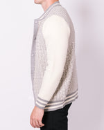 Grey & White Contrast Patterned Bomber