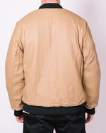 Beige Patterned Reversible Bomber