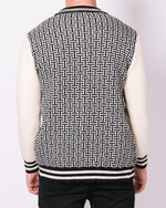 Black & White Contrast Patterned Bomber