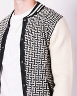 Black & White Contrast Patterned Bomber