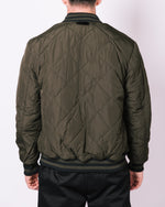 Khaki Patterned Velour Bomber