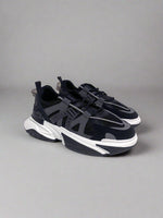 Mesh Panel Chunky Sole Trainers in Black