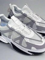 Mesh Panel Chunky Sole Trainers in White