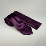 Milano Couture Purple Satin Tie & Pocket Square Set