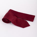 Milano Couture Wine Mini Paisley Pattern Tie & Pocket Square Set