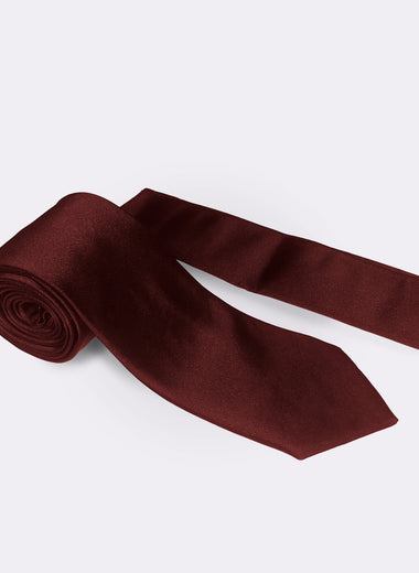 Milano Couture Wine Plain Tie & Pocket Square Set